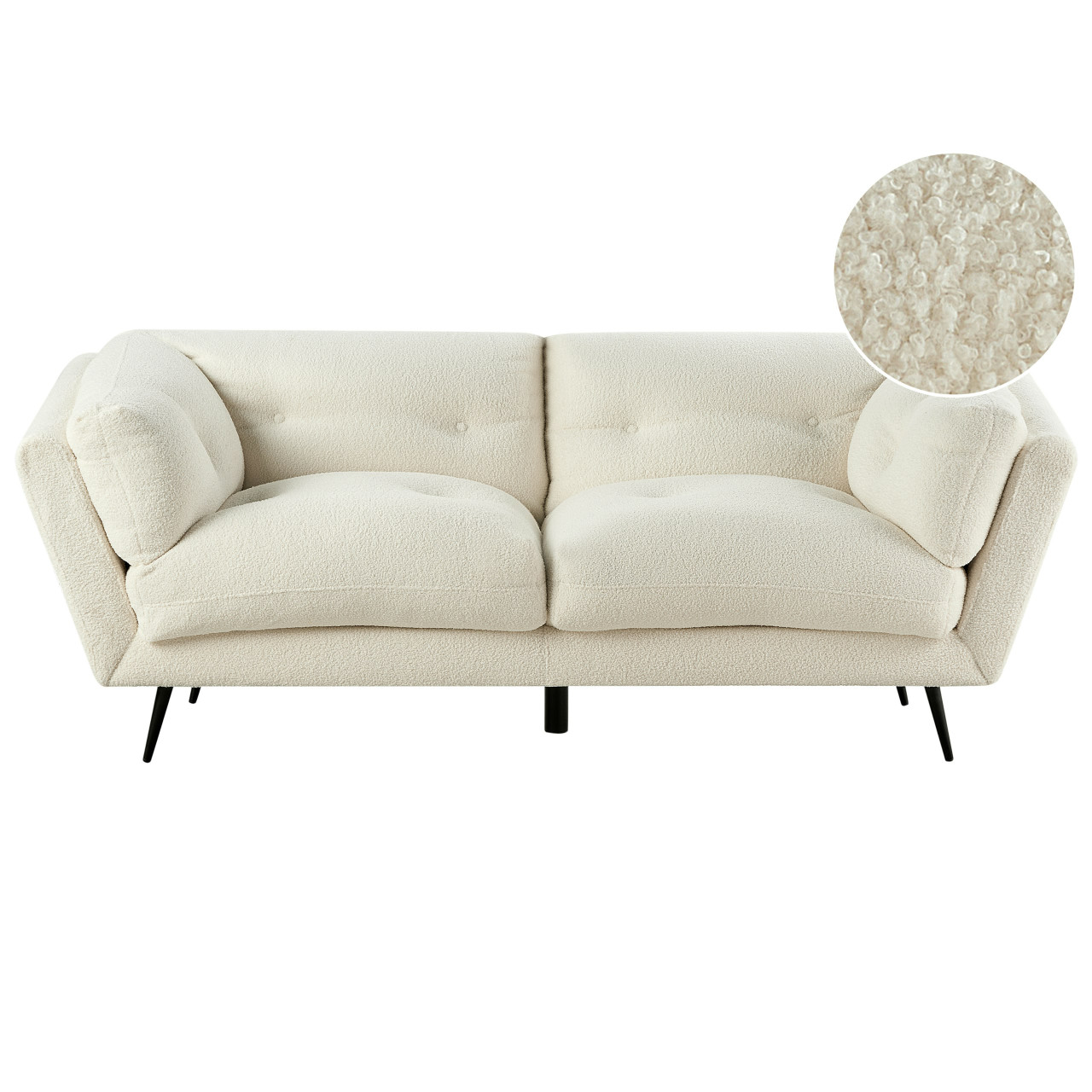 Sofá Lenvik 3 plazas en bouclé blanco