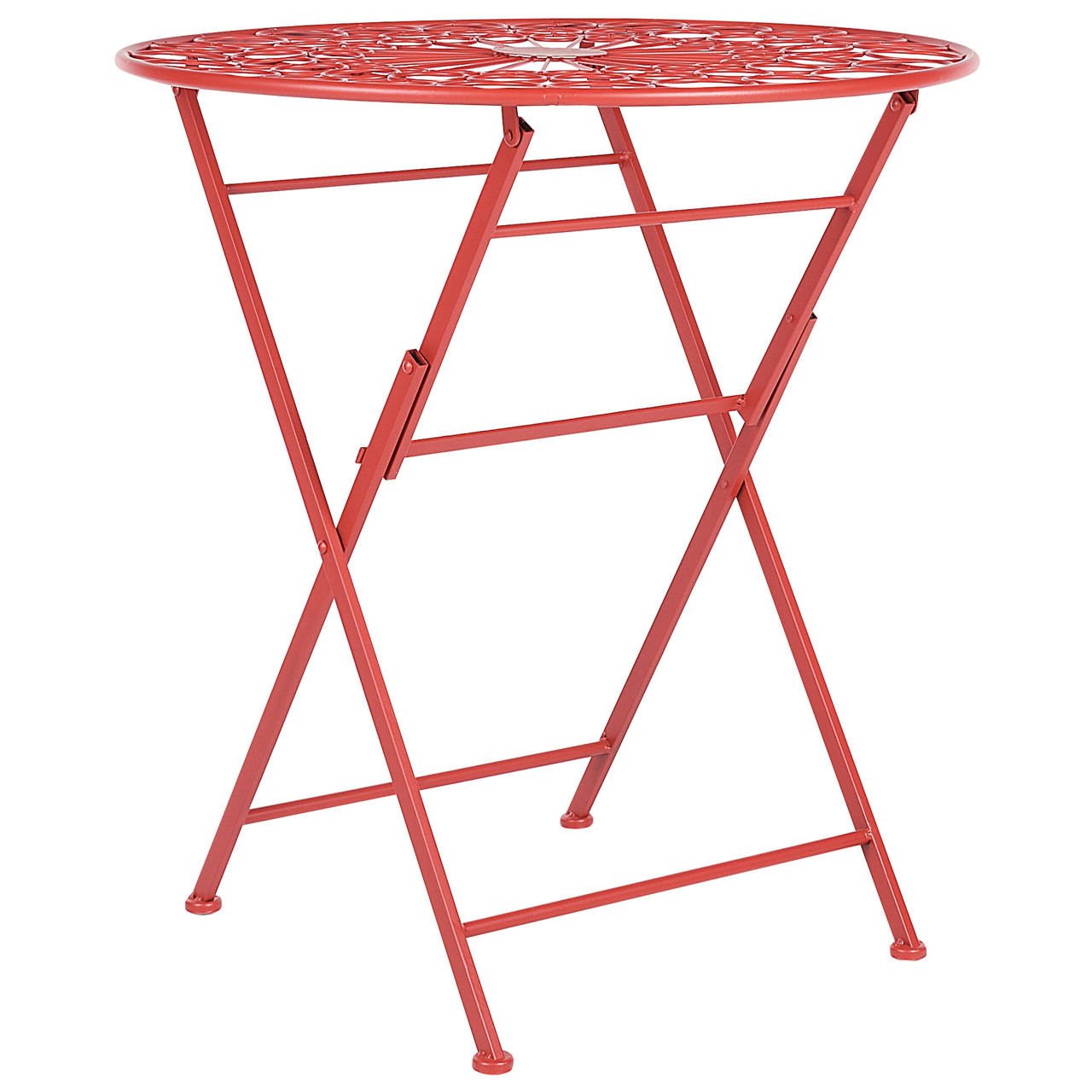 Mesa de jardín plegable Scario en hierro rojo