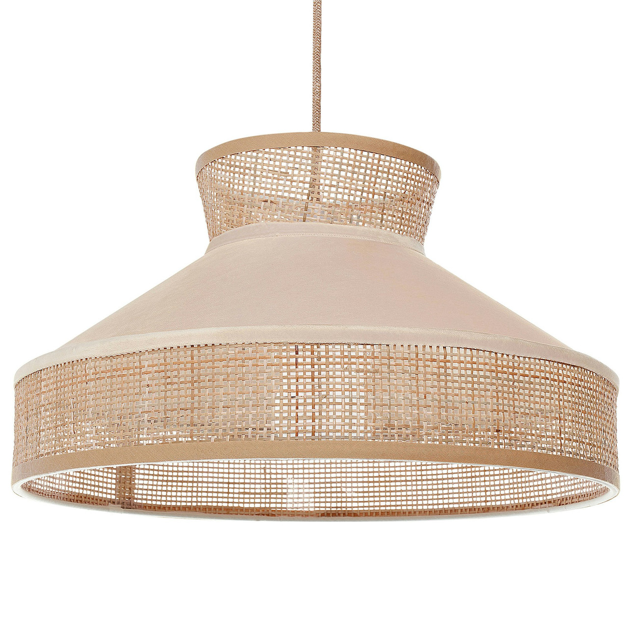 Lámpara colgante Batali rattan crema