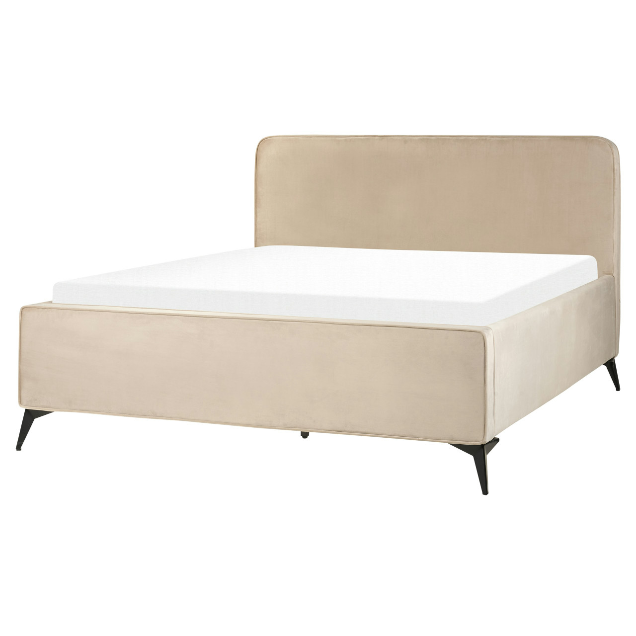 Valognes velvet double bed cream