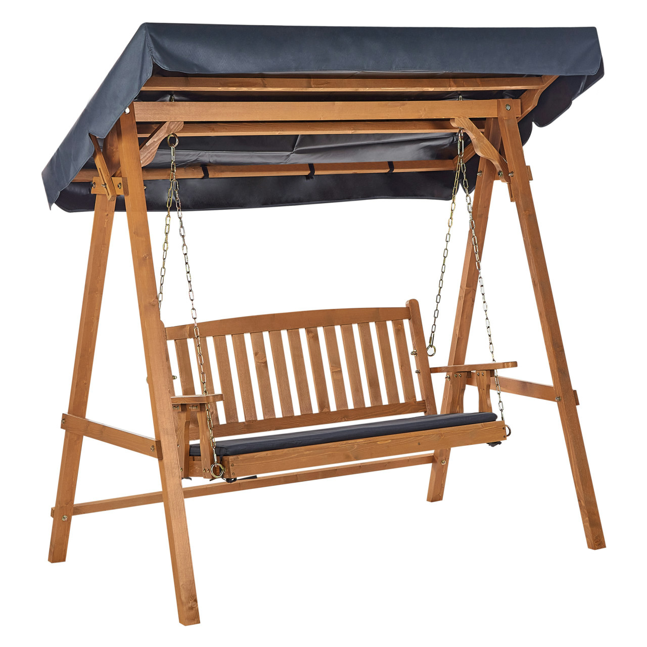 Fibbialla outdoor swing spruce wood with canopy