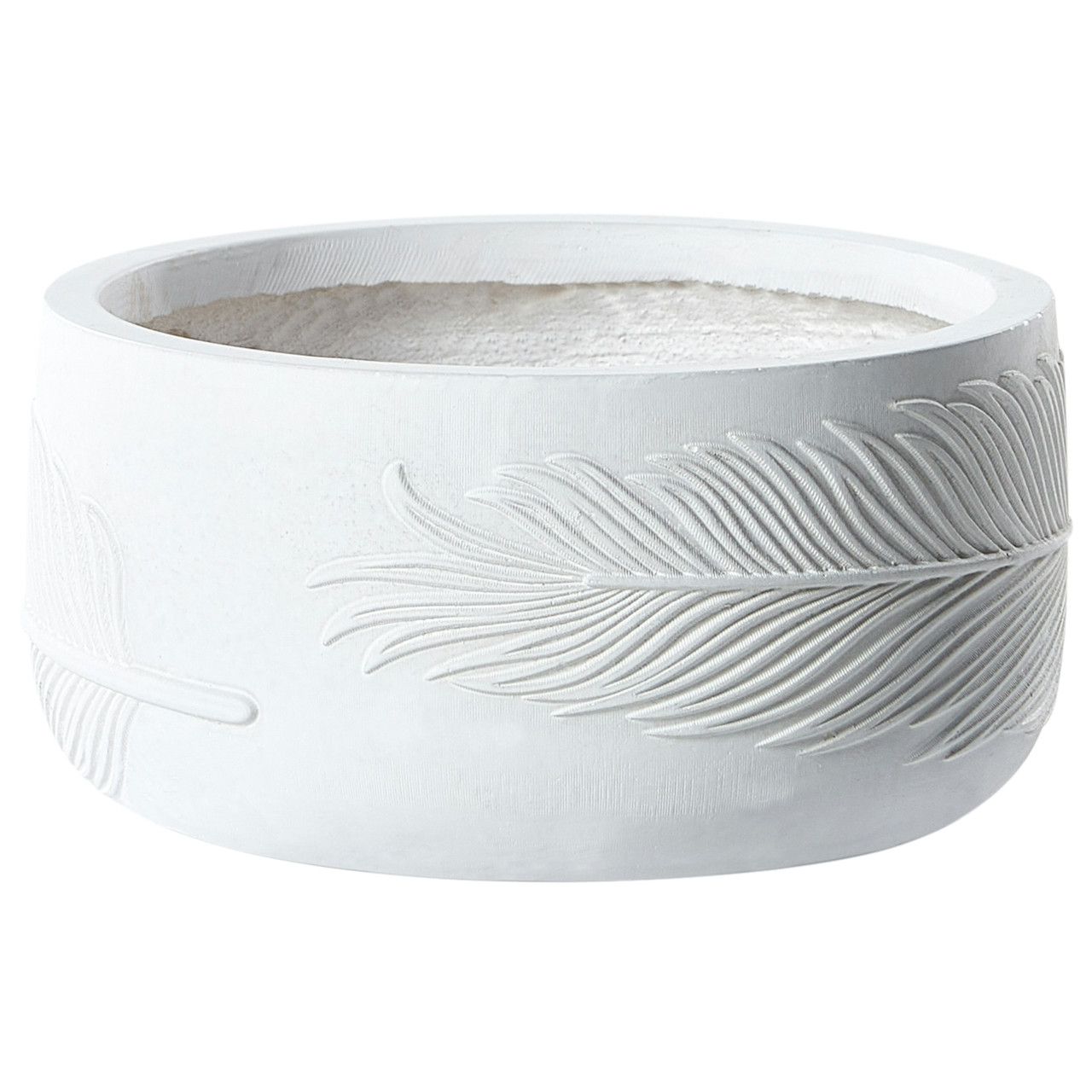 Outdoor plant pot Ftero in fiber clay white