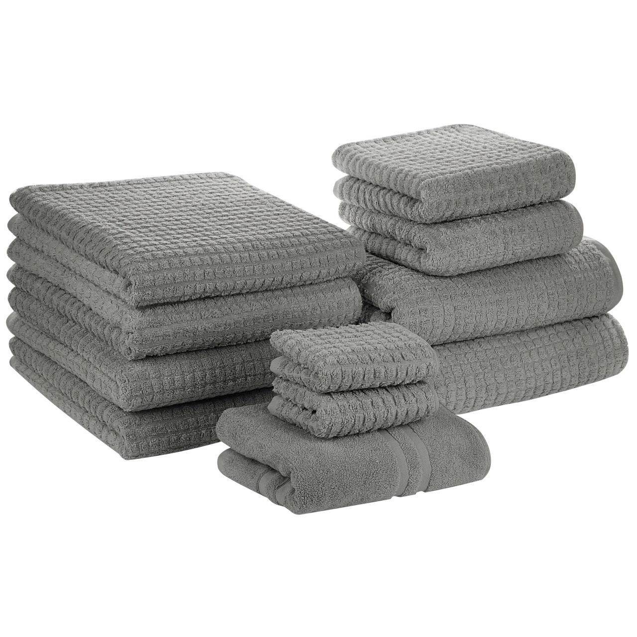Atai 11-piece cotton towel set grey