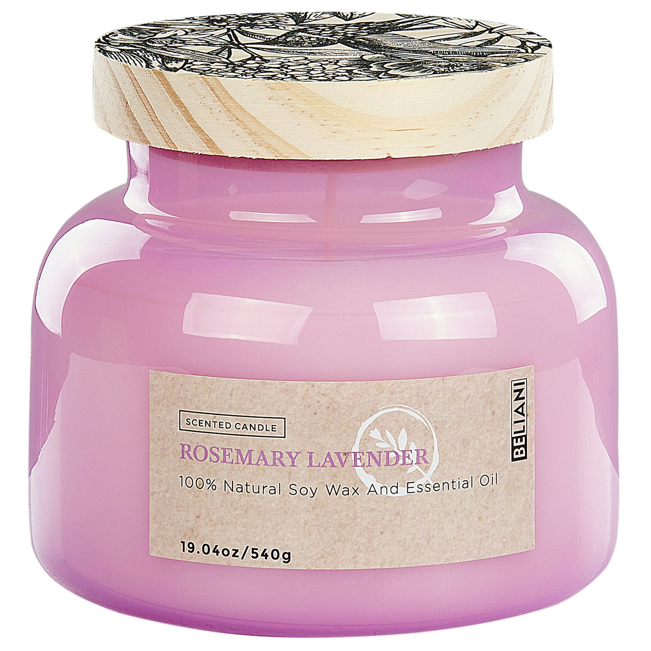 Delight Bliss scented soy wax candle in glass jar