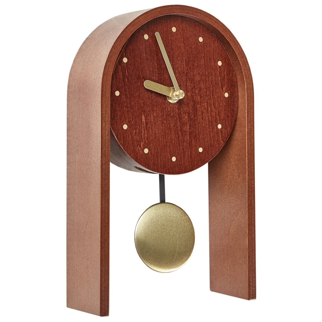 Reloj de escritorio Ferden con péndulo MDF madera oscura
