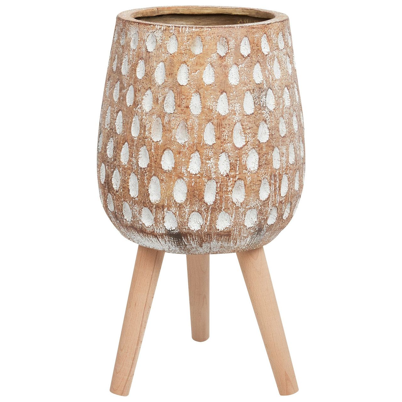Asclepias tall plant pot clay fiber brown