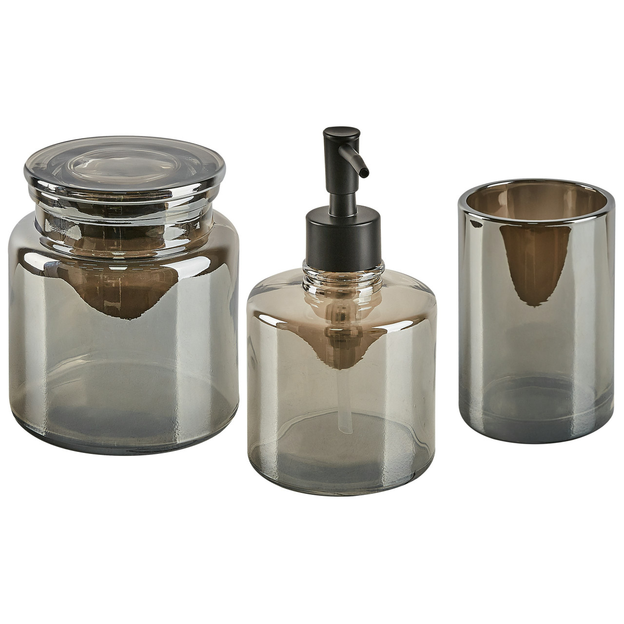 Conjunto de accesorios de baño Managua vidrio gris