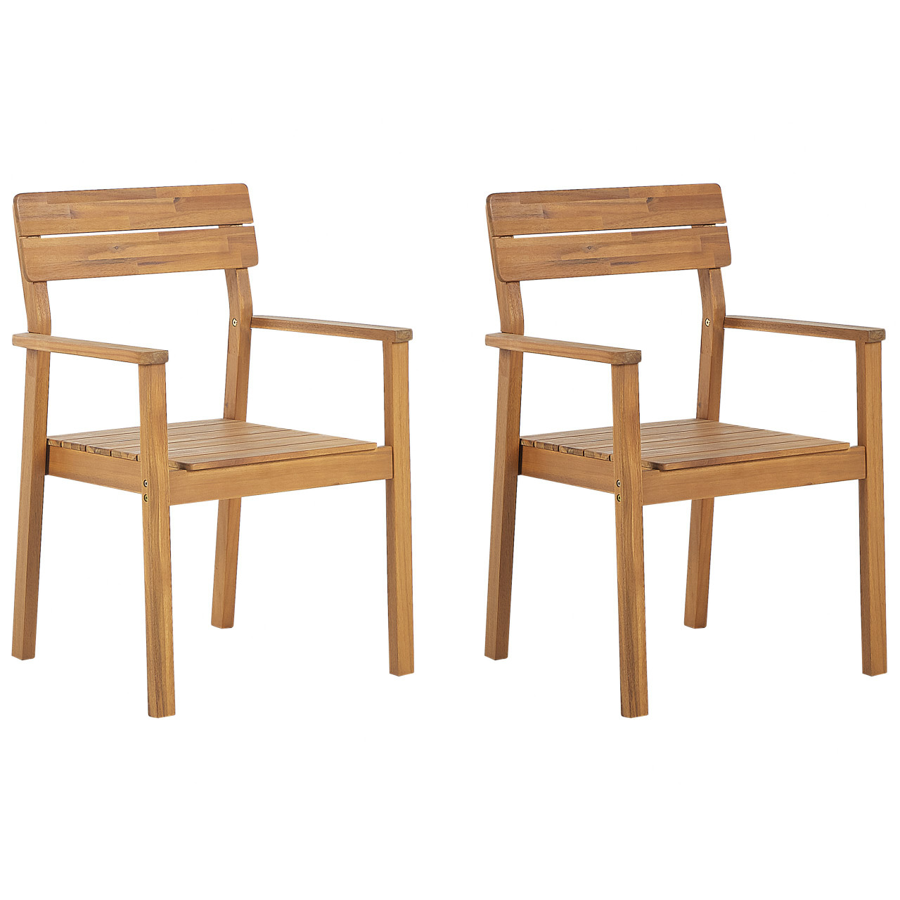 Conjunto de 2 sillas de jardín Fornelli en madera de acacia