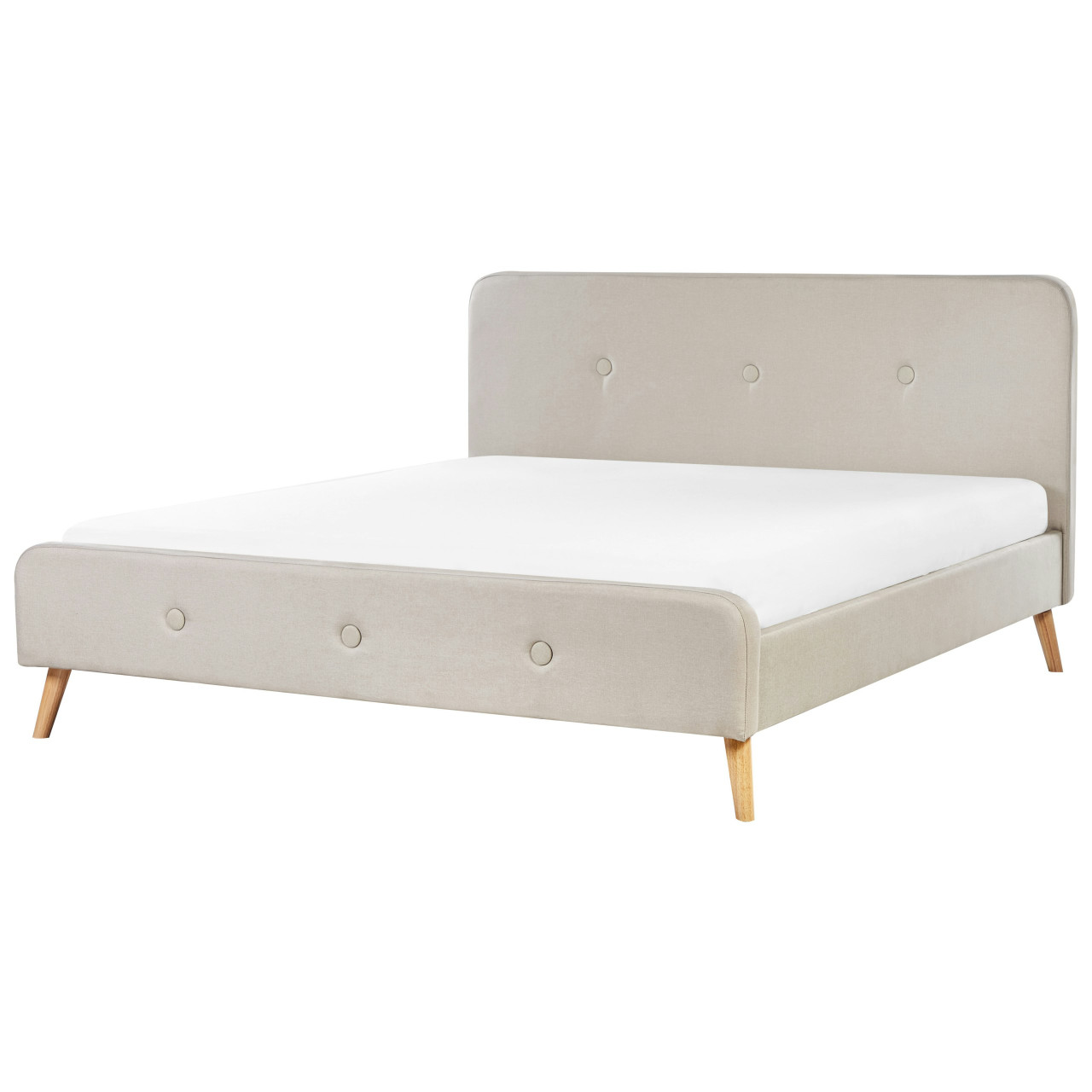 Rennes double bed synthetic linen cream