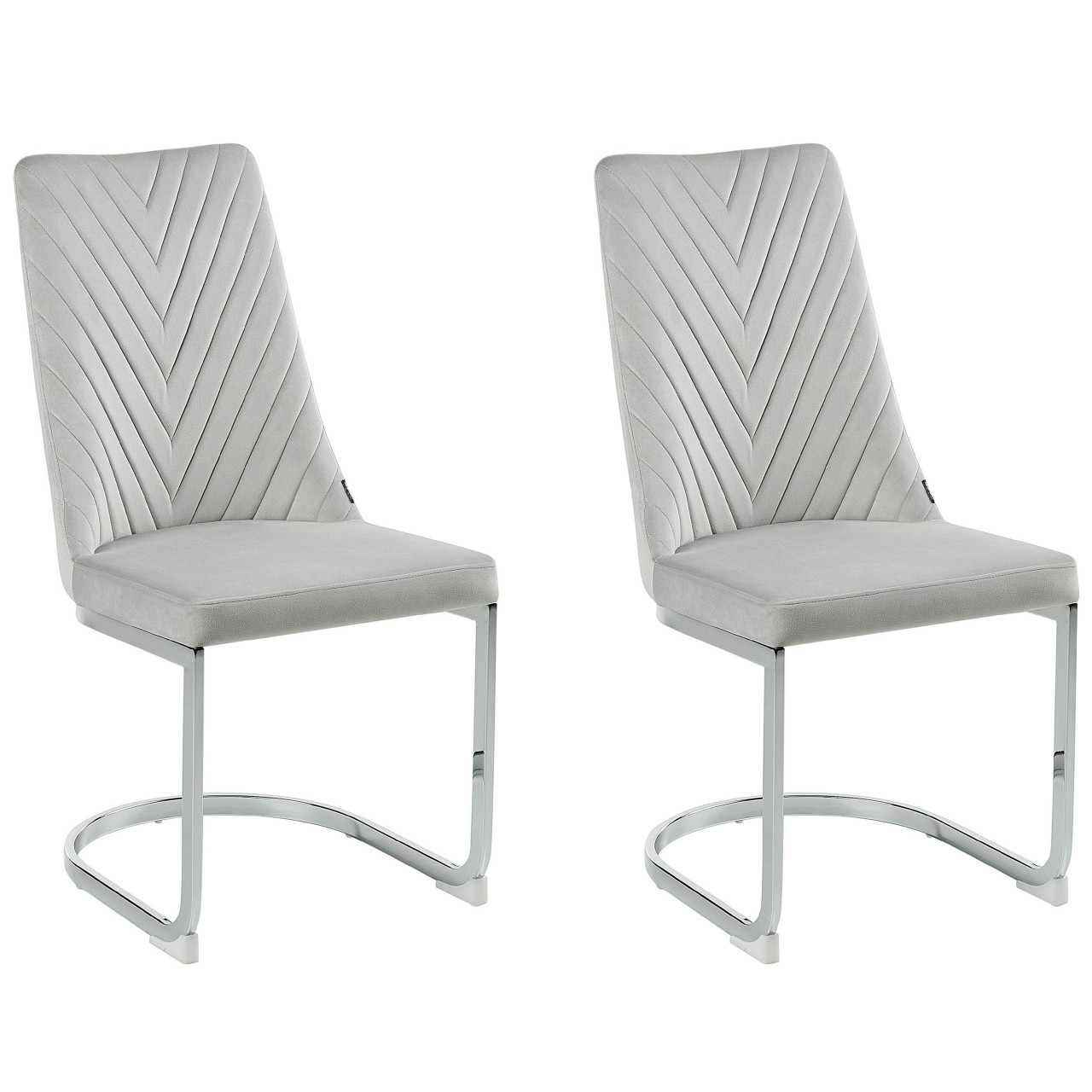 Silla cantiléver Altoona en terciopelo con estructura cromada