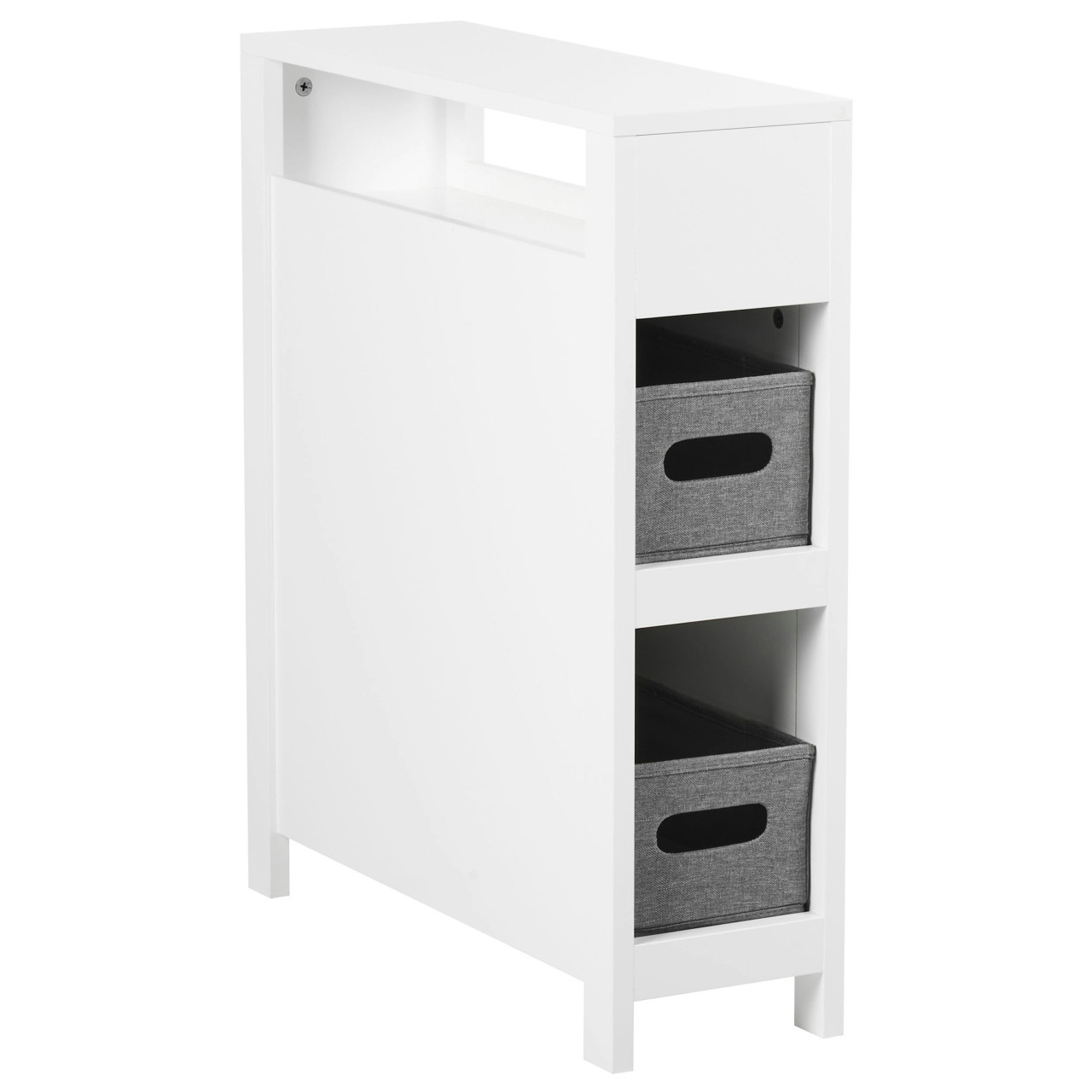 Armario estrecho baño Cachi MDF blanco