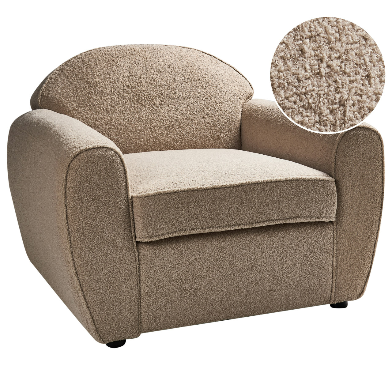 Sillón Ellede bouclé marrón