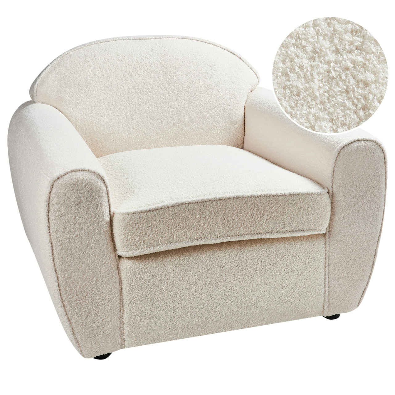 Butaca Ellede bouclé crema