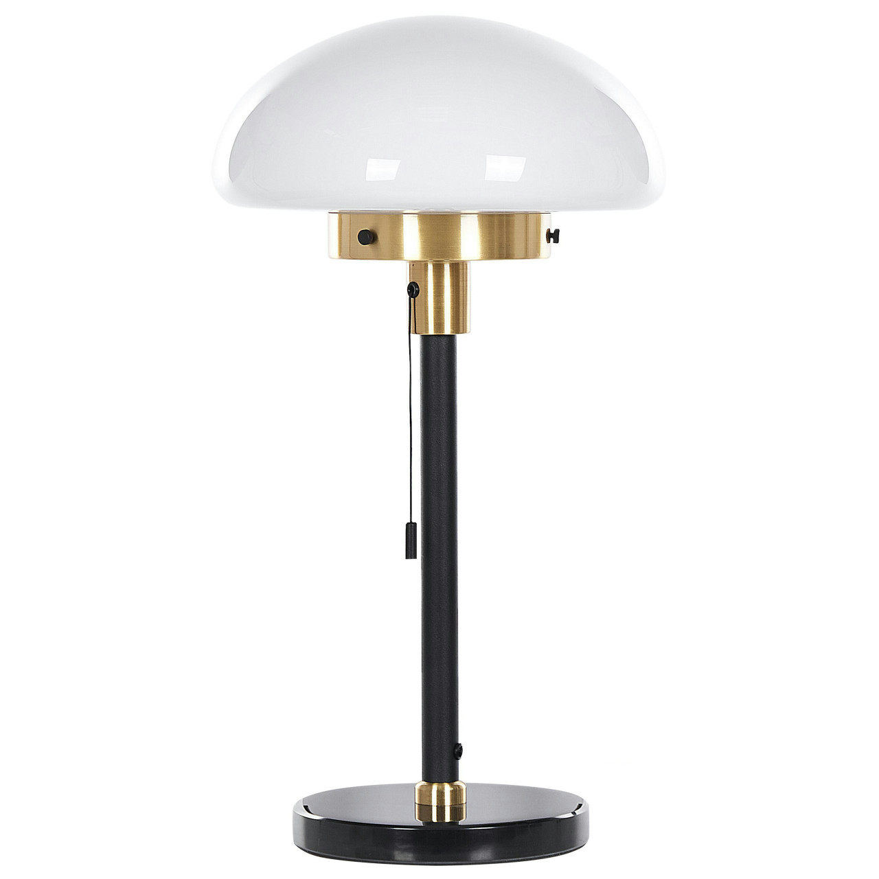 Lámpara de mesa Minija en metal y vidrio negro