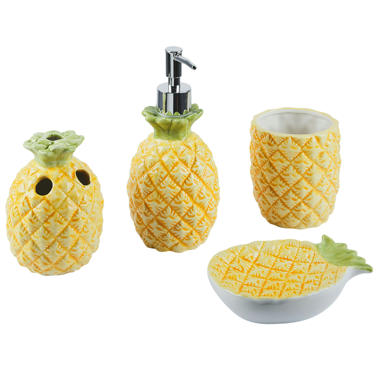 Juego de accesorios de baño Maicao en dolomita amarillo