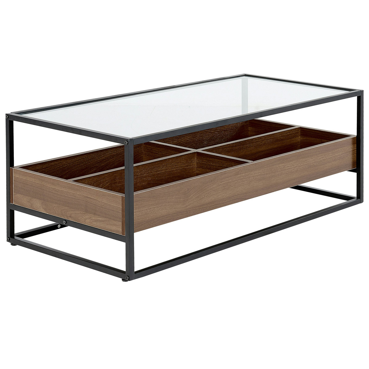 Mesa de centro Waco vidrio templado estructura metálica