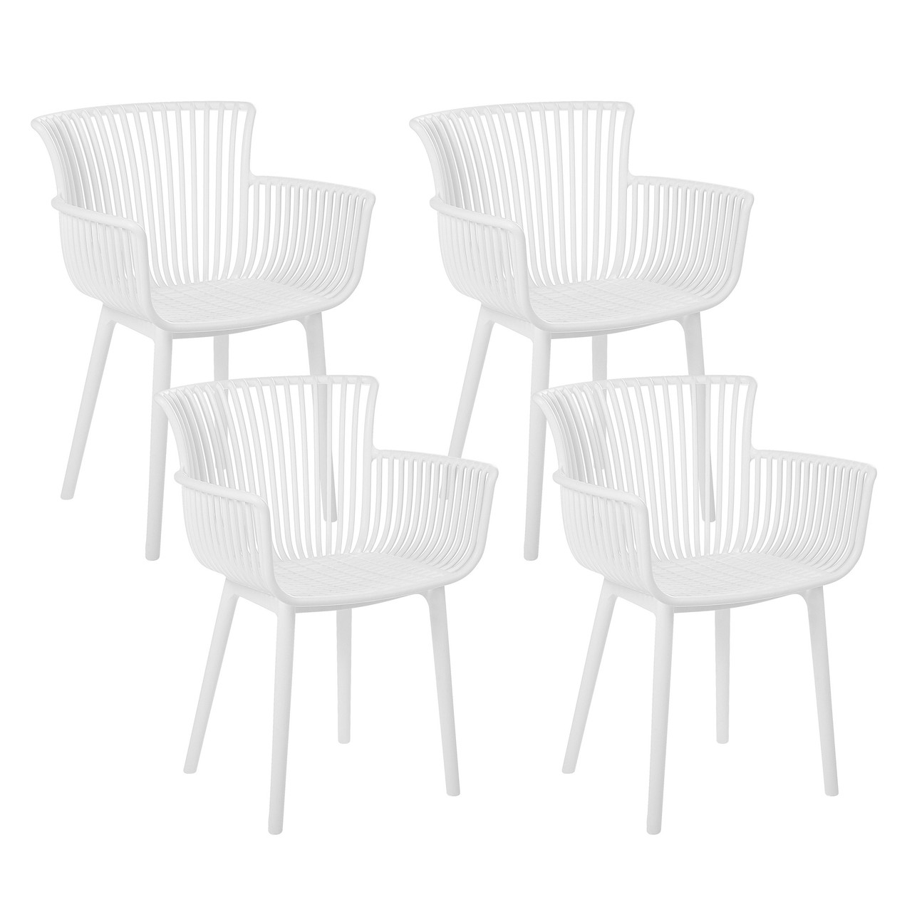 Conjunto de 4 sillas Pesaro en polipropileno blanco