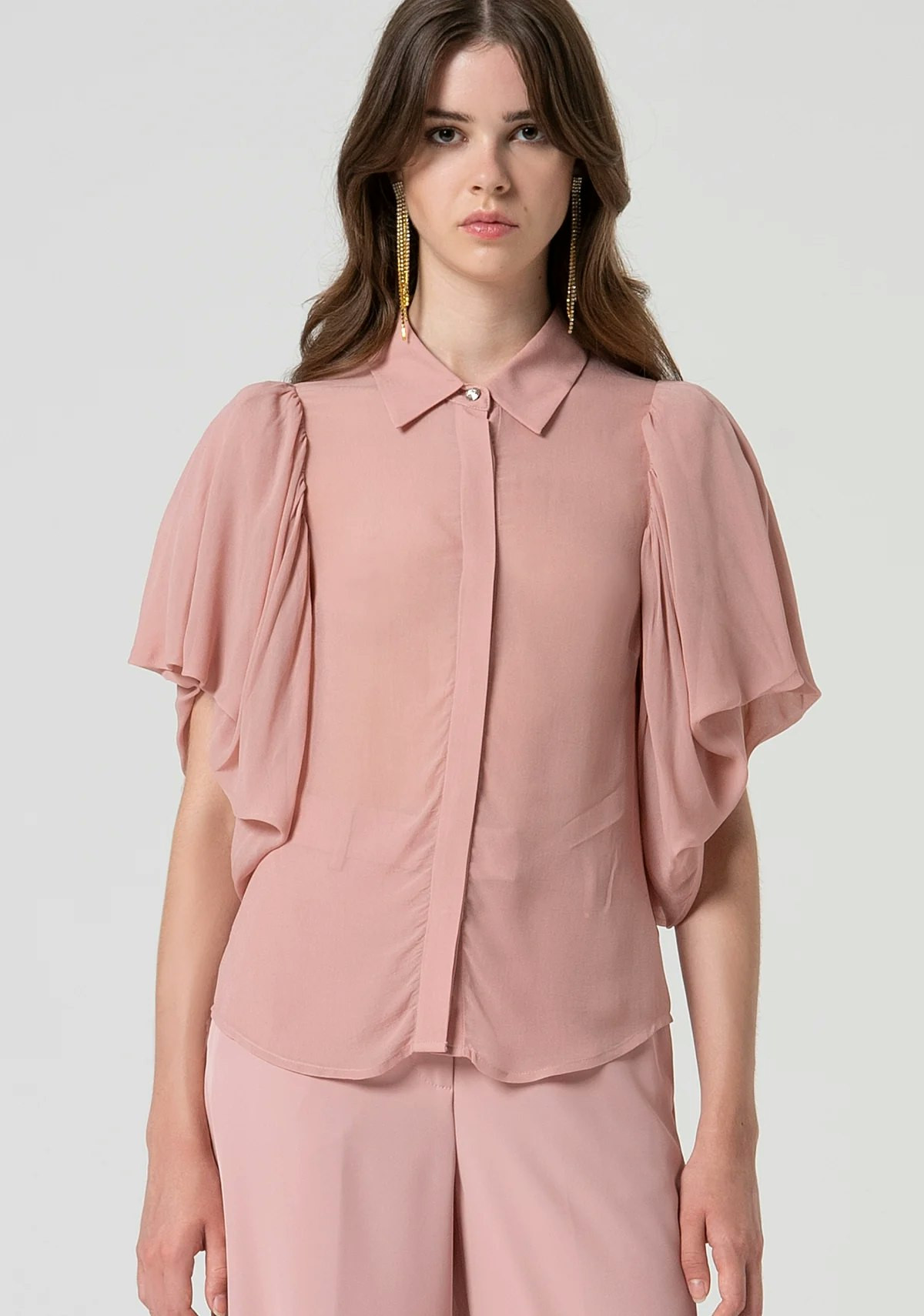 Transparent regular-fit viscose shirt
