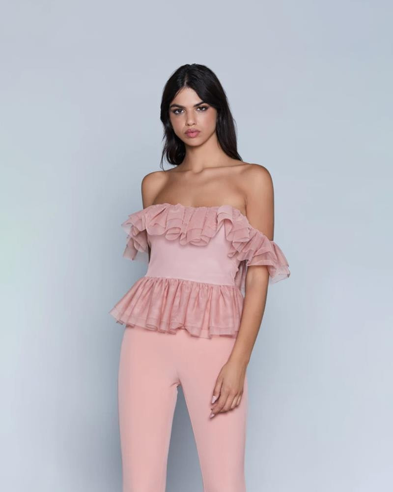 Short ruffled top