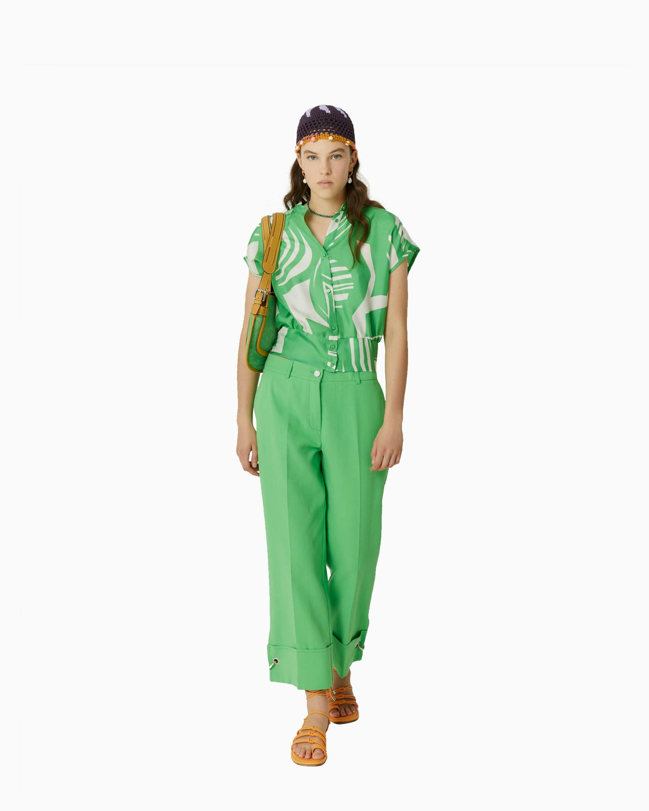 Pantalones rectos con anilla de níquel