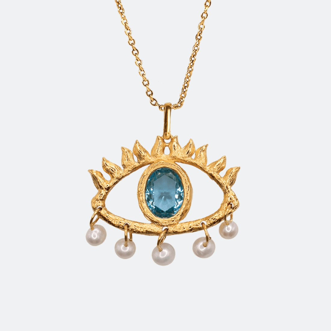 Horus necklace in brass with 24K gold plating