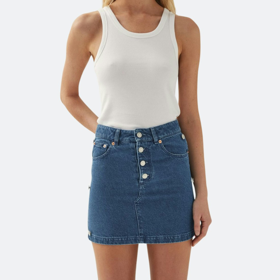 Hada Deep Blue Denim Skirt