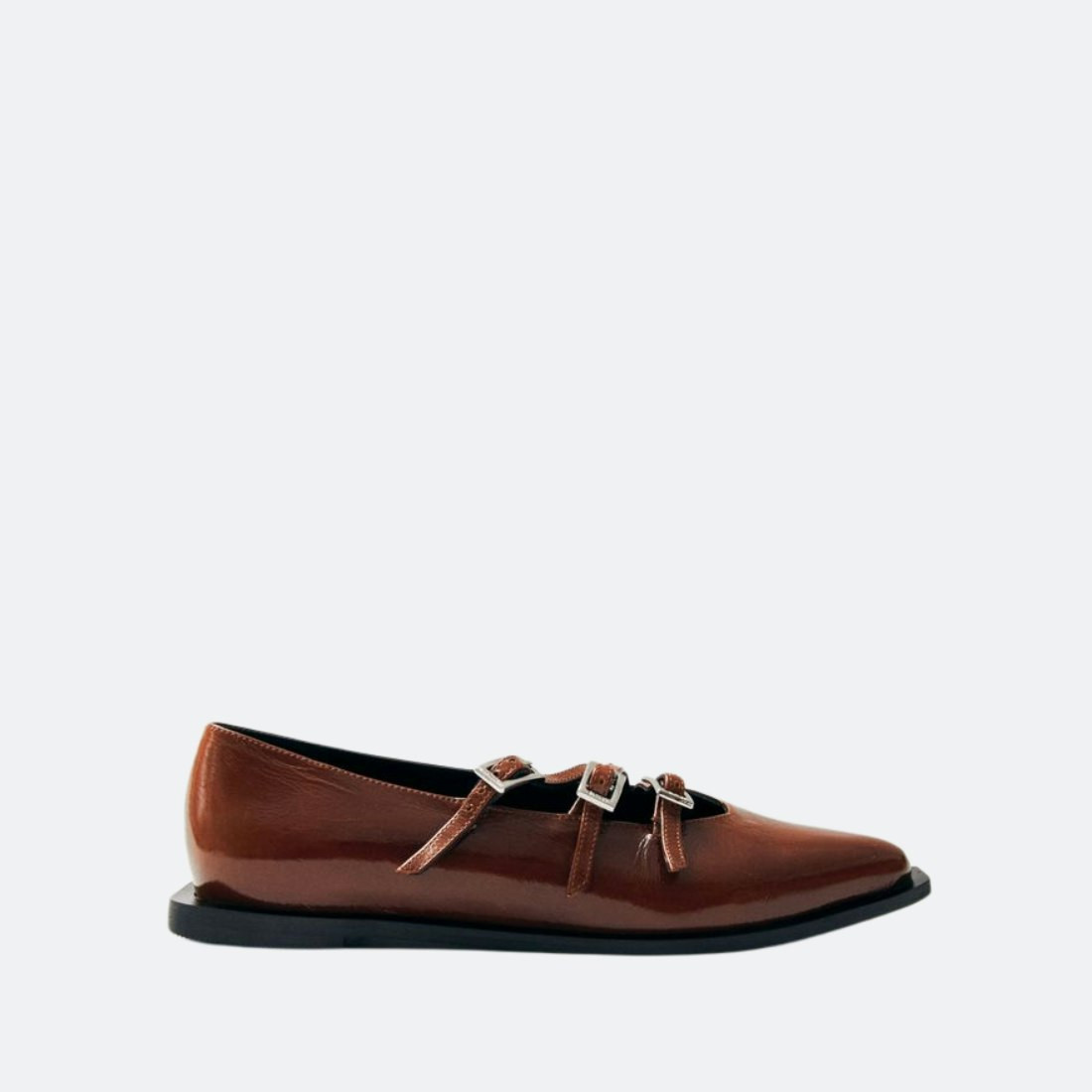 Jive Onix Brown Leather Ballet Flats