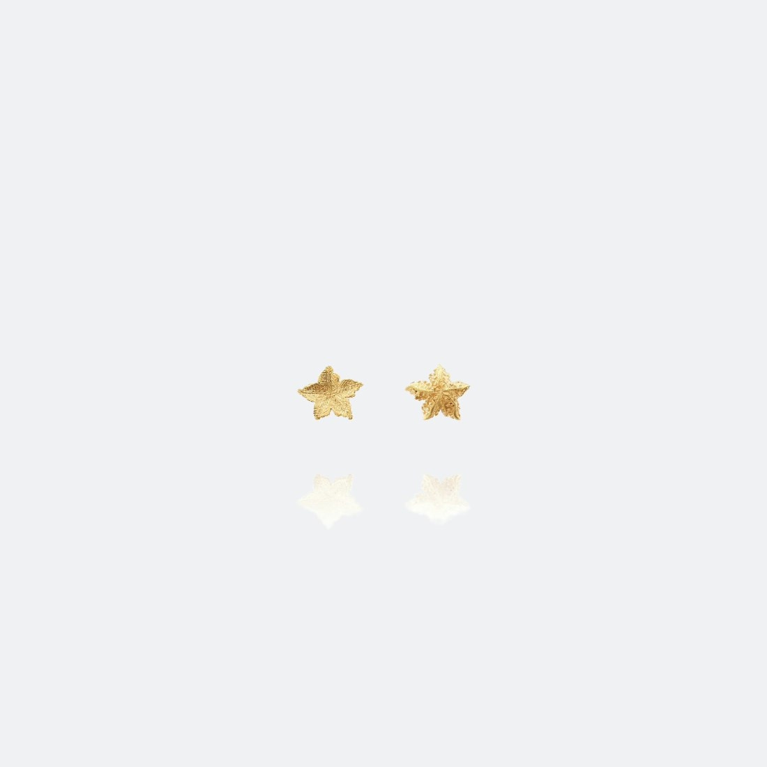 Pendientes estrella de mar en plata 925 con baño de oro 24k