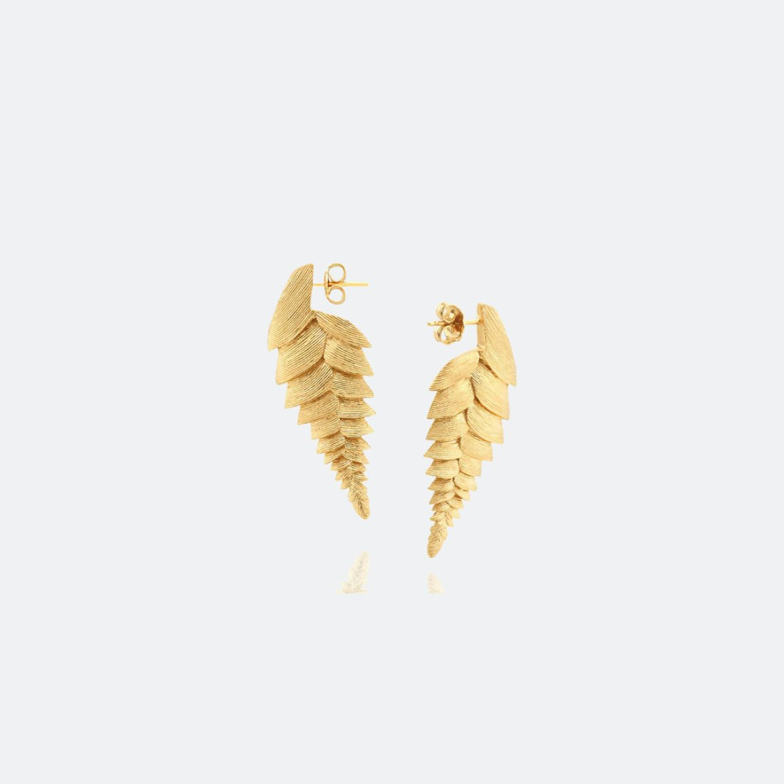 Pendientes espiga Bromeília plata 925 baño de oro 24k