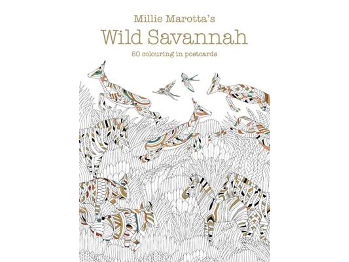 Wild Savannah Postcard Box de Millie Marotta (Inglés)