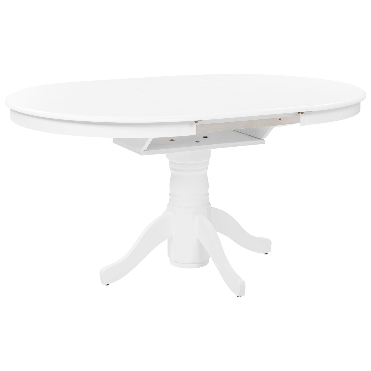 Mesa de comedor extensible Akron en MDF lacado blanco