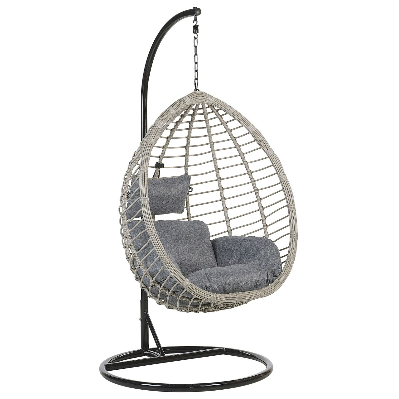 Silla colgante Tollo de ratán sintético gris