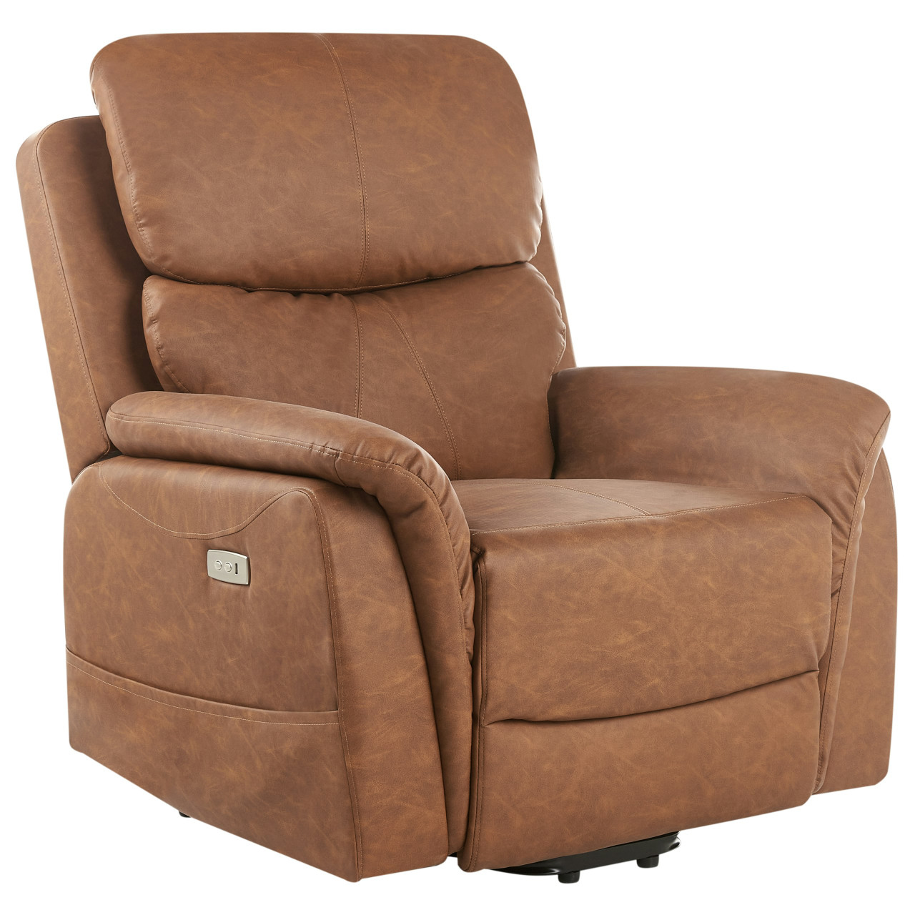 Sillón reclinable Glorie en polipiel vegana marrón