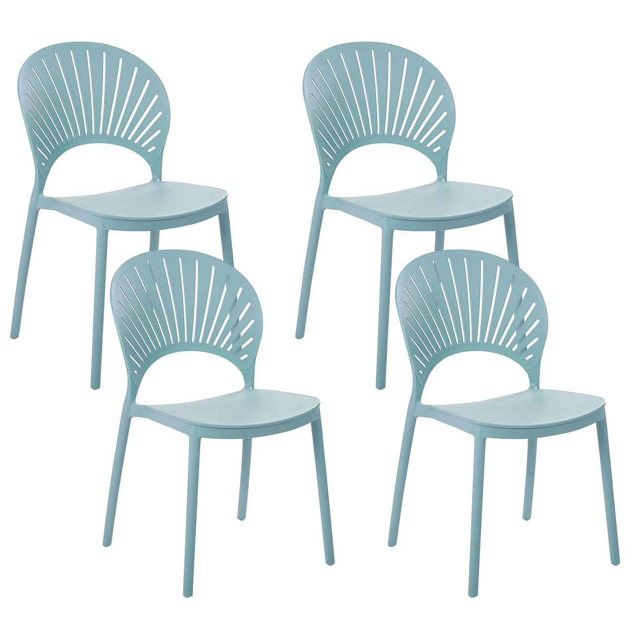 Conjunto 4 Sillas Ostia Polipropileno Azul para Interior y Exterior