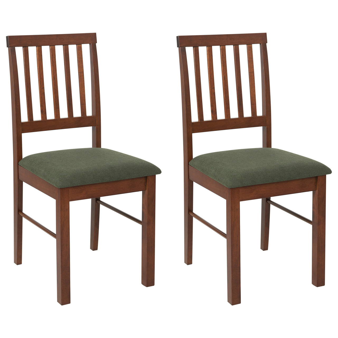 Conjunto de 2 sillas tapizadas Orono madera de caucho oscuro