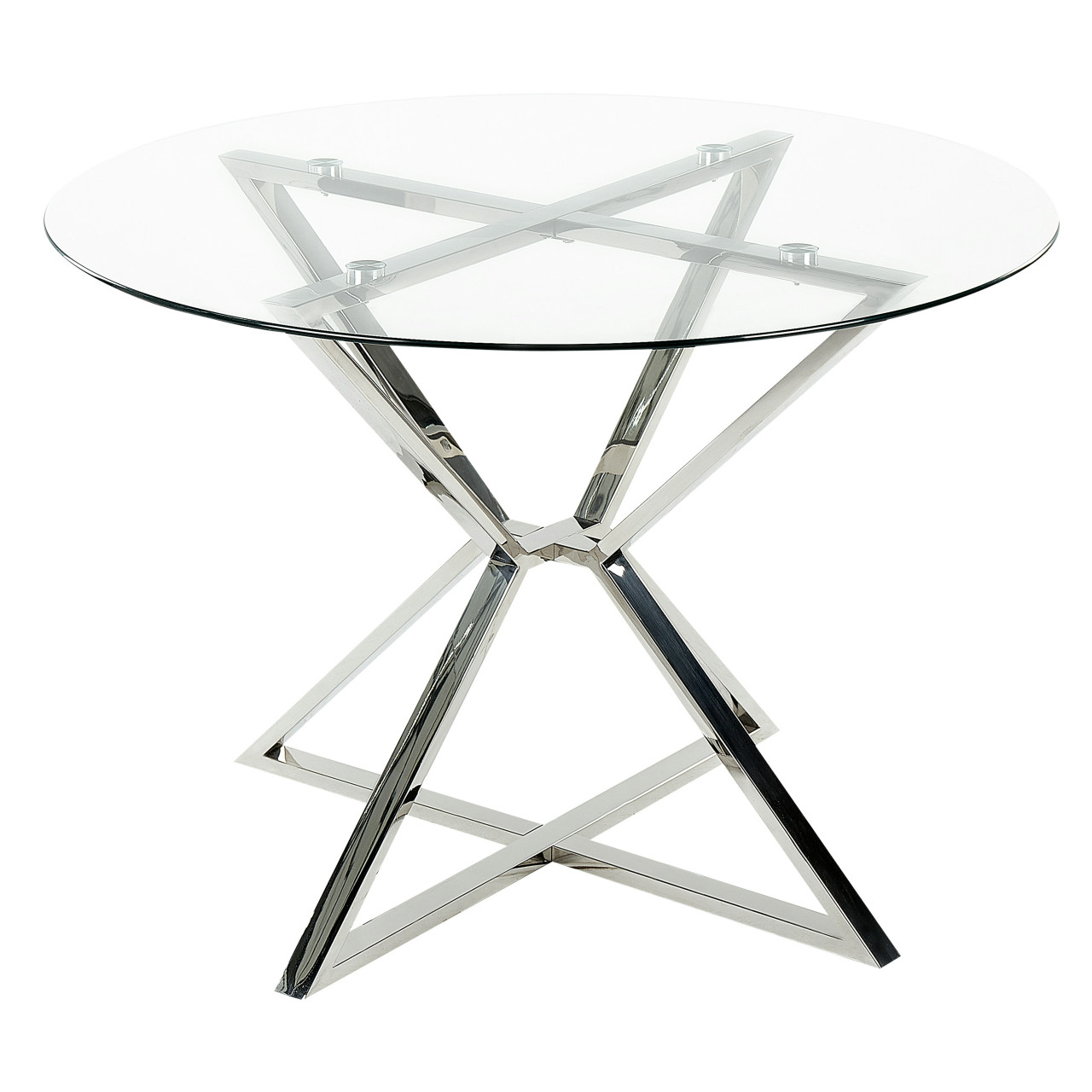 Mesa de comedor redonda Bosco vidrio templado 105x105