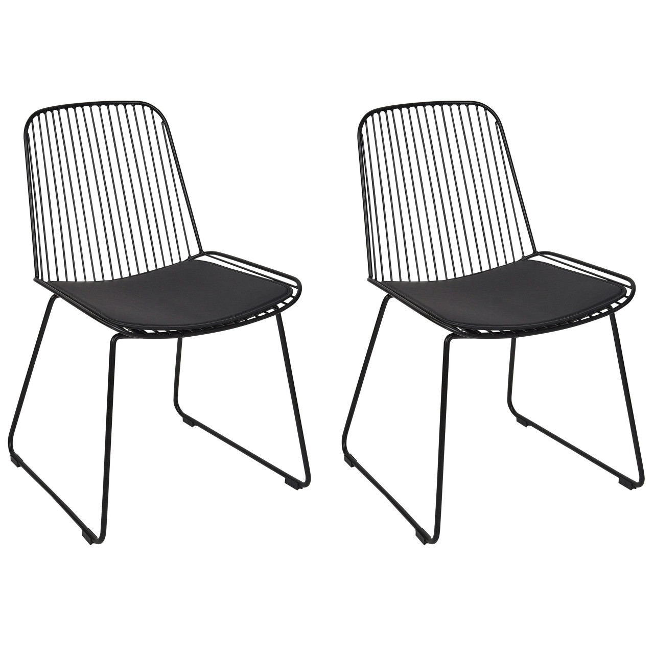 Silla de comedor Pensacola acero asiento piel sintética