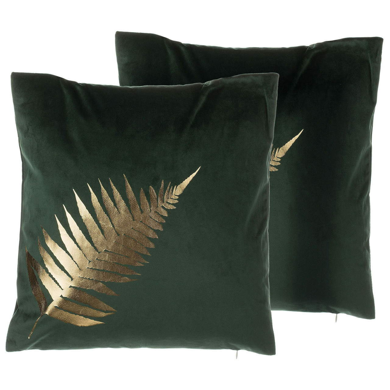 Juego de 2 cojines decorativos Fern de terciopelo