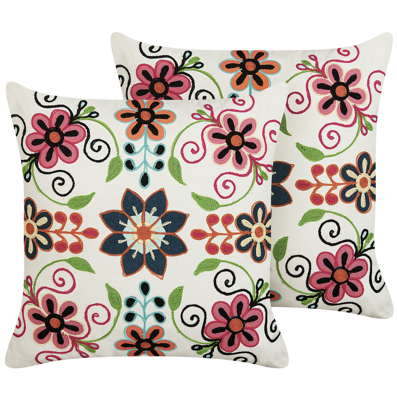 Conjunto de 2 cojines decorativos Bahraich de algodón