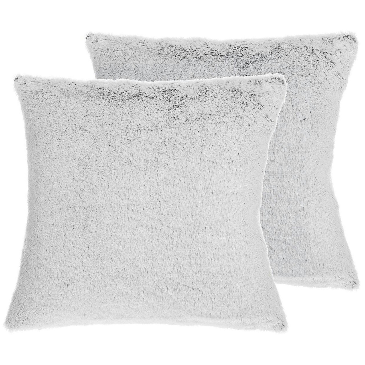 Cojines decorativos Clematis piel sintética gris conjunto de 2