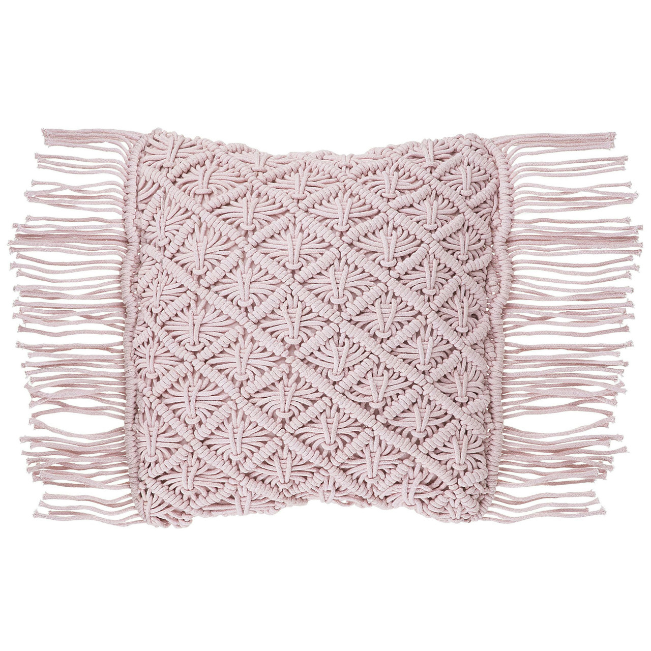 Almofada Decorativa Beliani Yaniklar De Algodão Rosa 40x40x12
