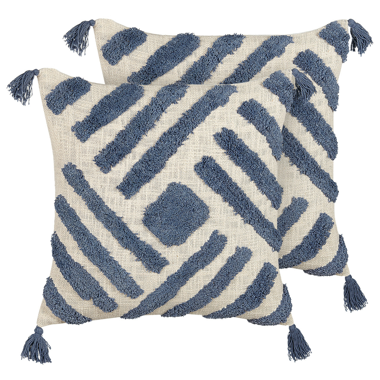 Conjunto de 2 Cojines Decorativos Jacaranda Algodón Azul