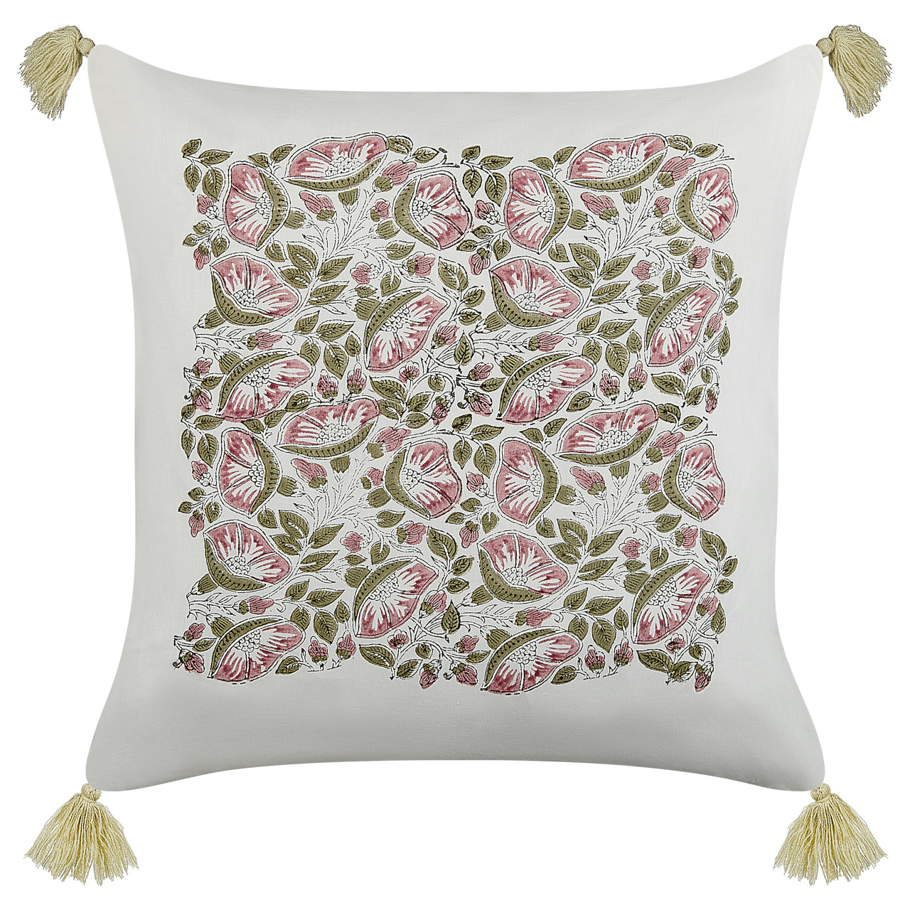 Cojín decorativo Carissa algodón con borlas