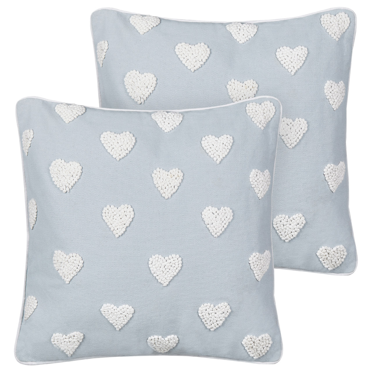 Gazania cotton decorative cushions set of 2 grey