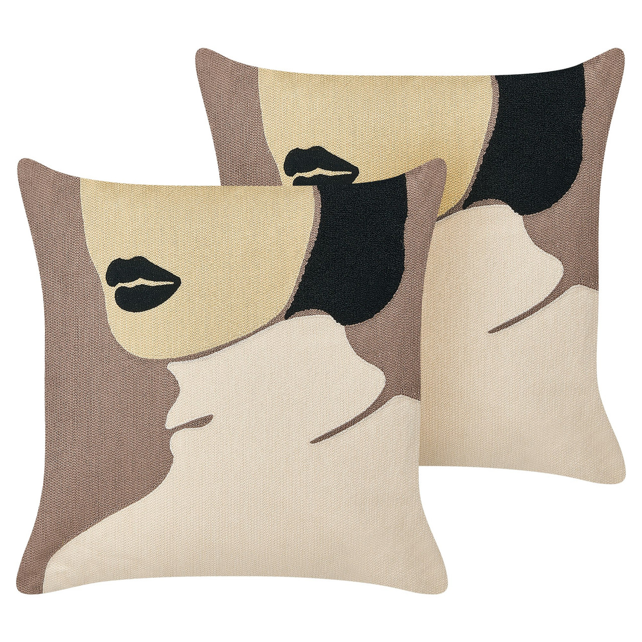 Conjunto de 2 cojines decorativos Silphium algodón marrón