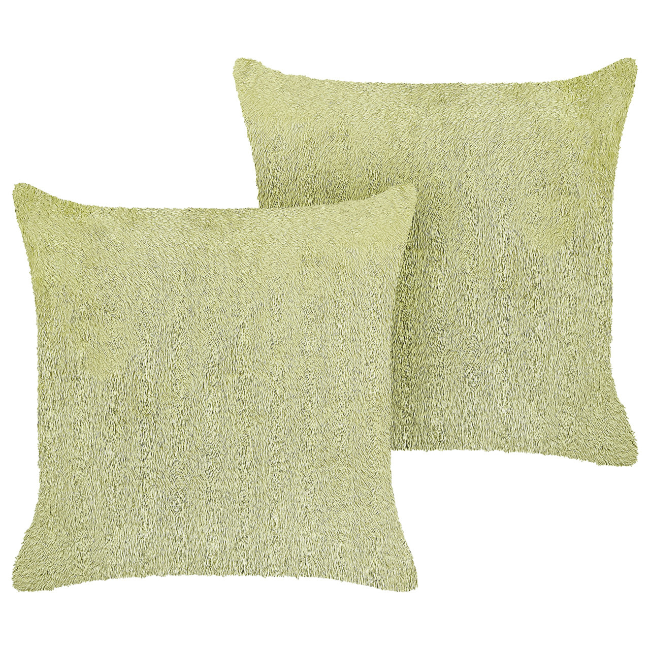Cojines decorativos Pilea piel sintética verde conjunto 2