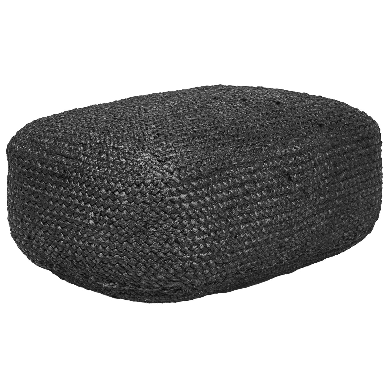 Isarda jute floor pouf black