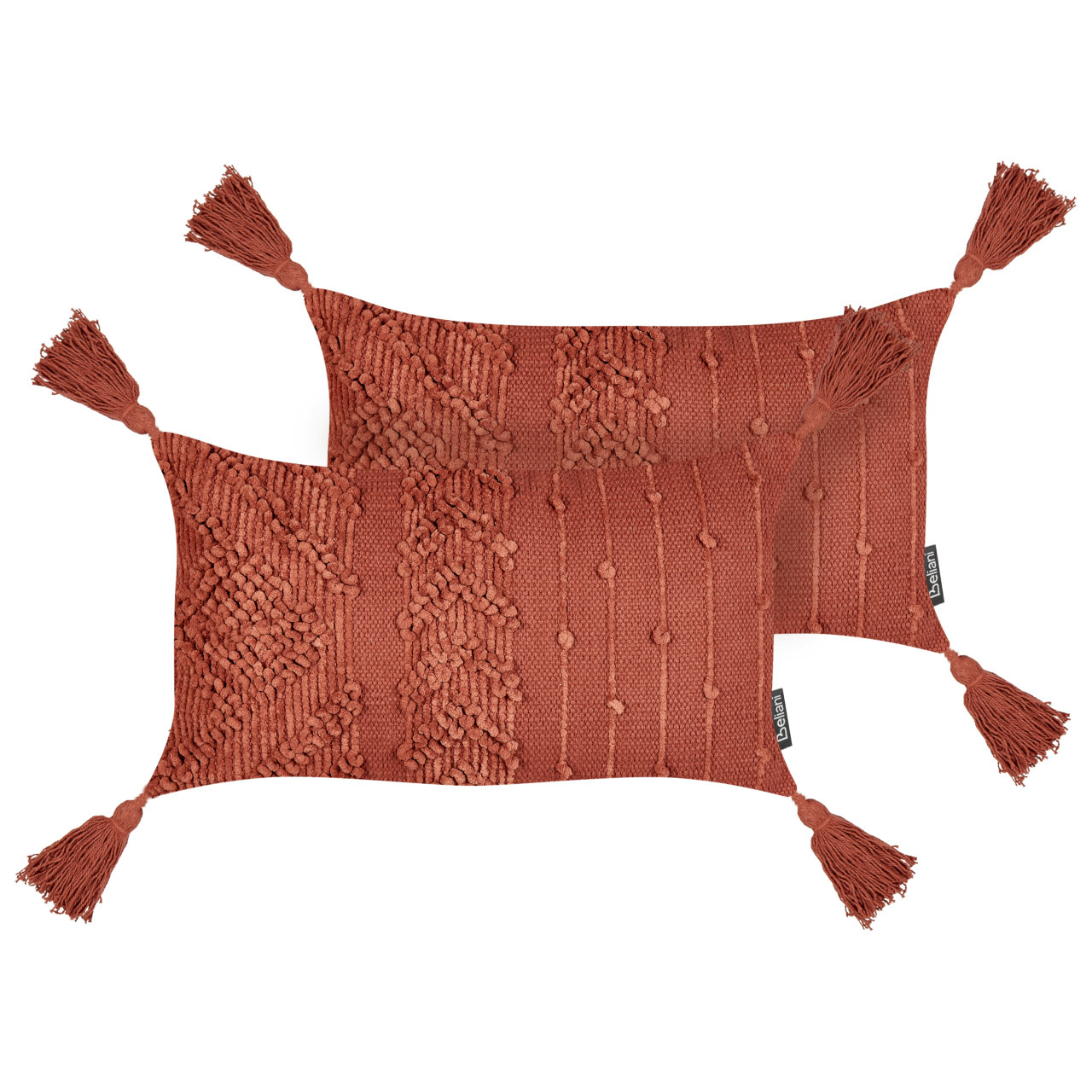 Conjunto 2 cojines decorativos Valvaria algodón con flecos