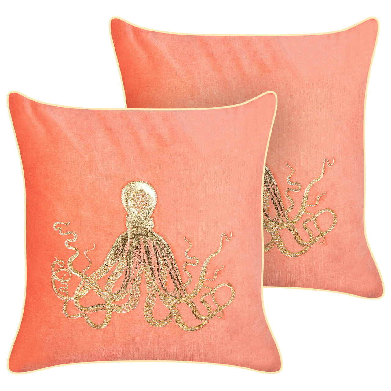 Conjunto de 2 cojines decorativos Laminaria terciopelo