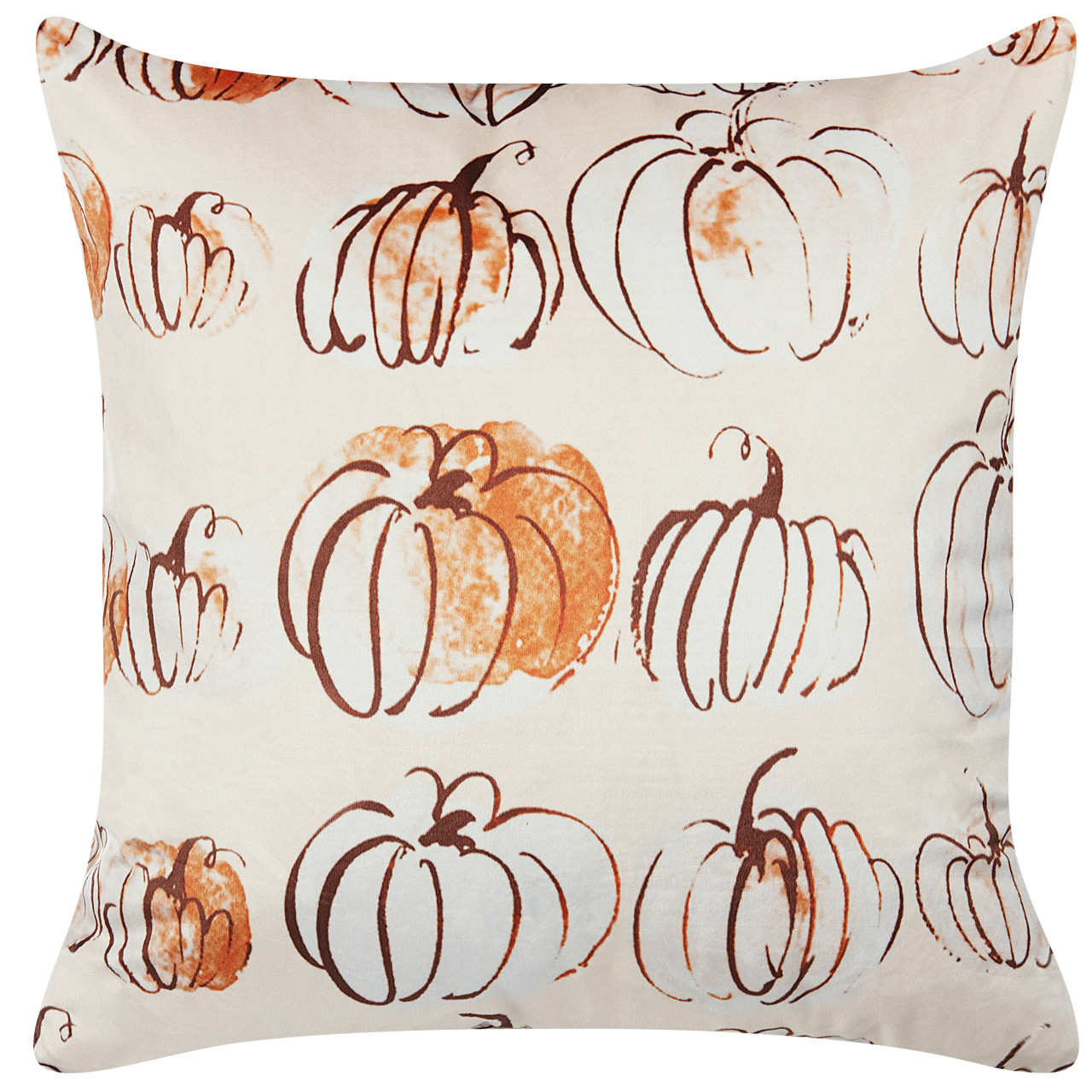 Cojín decorativo Cucurbita terciopelo crema